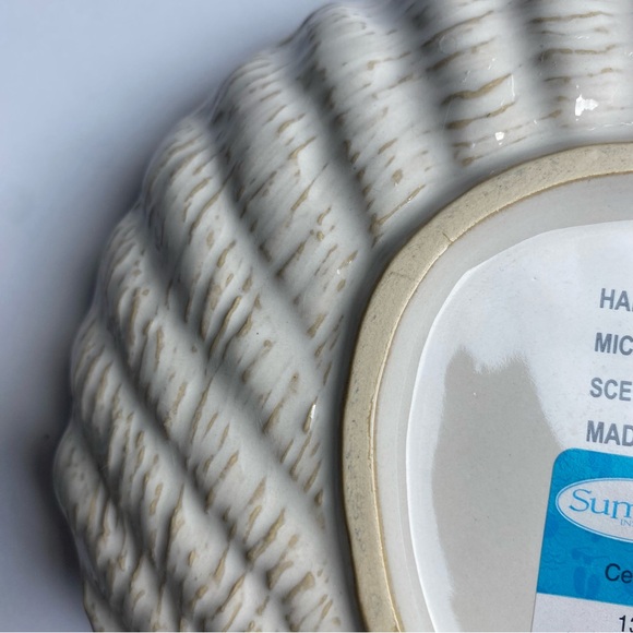 Scallop Shell Plate Trinket Dish 7.5” Ceramic Ivory Realistic Candy Decor New - Picture 16 of 16